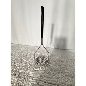 Vintage Potato Masher Metal Black Handle Kitchen Tool Japan‎
